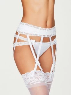 Fredericks Of Hollywood Elle Lace Garter Belt Gartered Lingerie