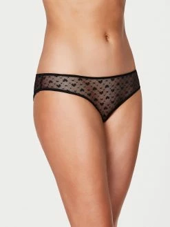 Fredericks Of Hollywood Maree Heart Mesh And Lace Bikini Panties