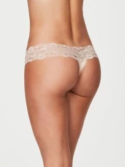 Fredericks Of Hollywood Panties Bridget Stretch Cotton And Lace Thong