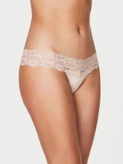 Fredericks Of Hollywood Panties Bridget Stretch Cotton And Lace Thong