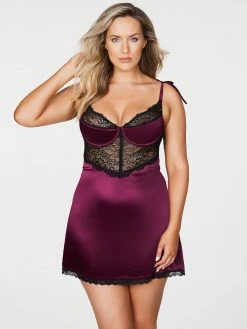 Fredericks Of Hollywood Violetta Satin And Lace Babydoll