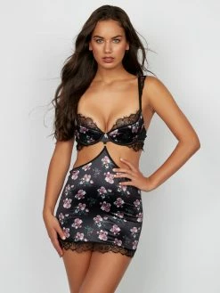 Fredericks Of Hollywood Elysia Rose Satin And Lace Chemise