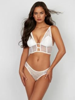 Fredericks Of Hollywood Peach Alicia Lace And Satin Bra