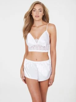 Fredericks Of Hollywood Lingerie Delphine Satin Cropped Cami Set
