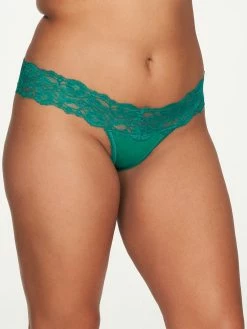 Fredericks Of Hollywood Bridget Stretch Cotton And Lace Thong Thongs & Tangas