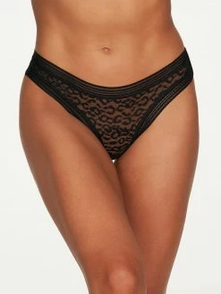 Fredericks Of Hollywood Demi Leopard Spot Mesh Thong