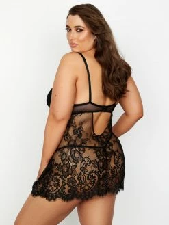 Fredericks Of Hollywood Lingerie Mayzie Eyelash Lace Babydoll