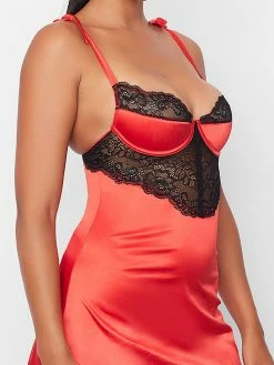 Fredericks Of Hollywood Lingerie Violetta Satin And Lace Babydoll