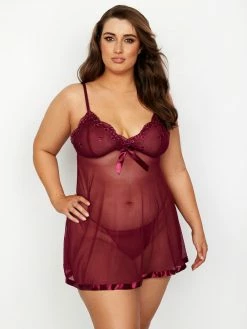 Fredericks Of Hollywood Lingerie Rica Lace And Mesh Babydoll