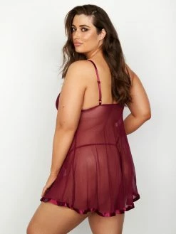 Fredericks Of Hollywood Lingerie Rica Lace And Mesh Babydoll