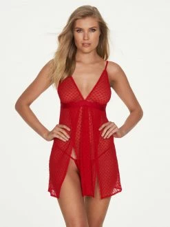 Fredericks Of Hollywood Mina Front Split Babydoll Lingerie