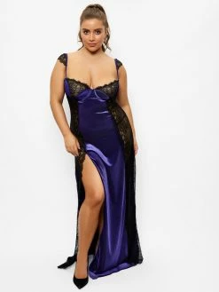 Fredericks Of Hollywood Plus Size Georgine Velvet And Lace Gown