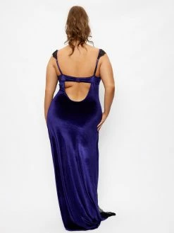 Fredericks Of Hollywood Plus Size Georgine Velvet And Lace Gown