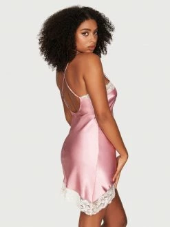 Fredericks Of Hollywood Lingerie Aspen Mae Satin And Lace Chemise