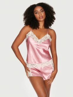 Fredericks Of Hollywood Aspen Mae Satin And Lace Cami Set