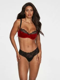 Fredericks Of Hollywood Martyna Velvet & Lace Full Figure Underwired Bra Bras