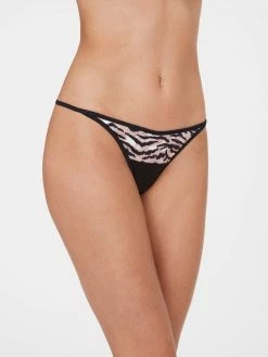 Fredericks Of Hollywood Thongs & Tangas Zalia Tiger Print Satin Tanga