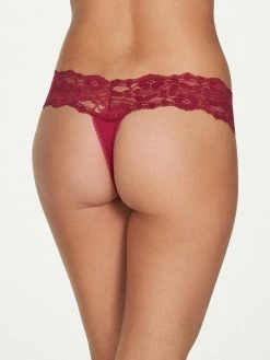 Frederick's Of Hollywood Bridget Stretch Cotton And Lace Thong Panties