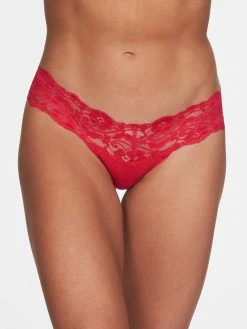 Fredericks Of Hollywood Panties Bridget Stretch Cotton And Lace Thong
