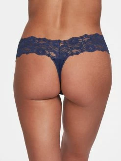 Fredericks Of Hollywood Bridget Stretch Cotton And Lace Thong Panties