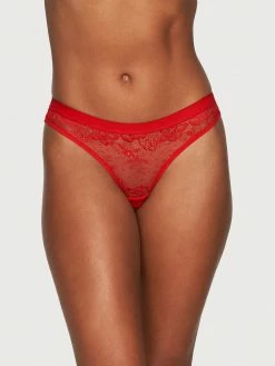 Fredericks Of Hollywood Fern Fishnet And Lace Thong
