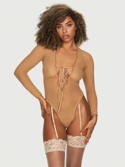 Fredericks Of Hollywood Lingerie Lola Lee Long Sleeve Bodysuit