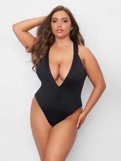 Fredericks Of Hollywood Naxos Low Plunge Neck One Piece
