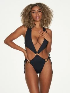 Fredericks Of Hollywood Positano Plunge Neck One Piece