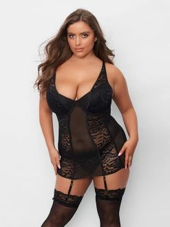 Fredericks Of Hollywood Dixon Lace And Mesh Chemise