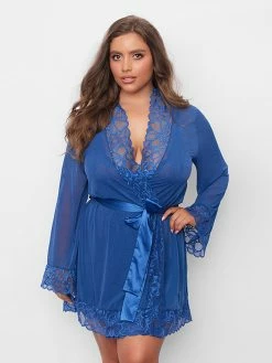 Fredericks Of Hollywood Lingerie Lara May Lace Robe