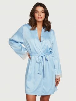 Fredericks Of Hollywood Erina Satin And Lace Robe Lingerie