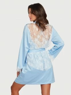 Fredericks Of Hollywood Erina Satin And Lace Robe Lingerie