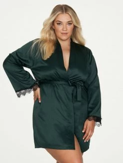 Fredericks Of Hollywood Erina Satin And Lace Robe