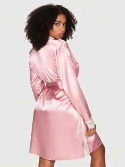 Fredericks Of Hollywood Aspen Mae Satin And Lace Robe Lingerie