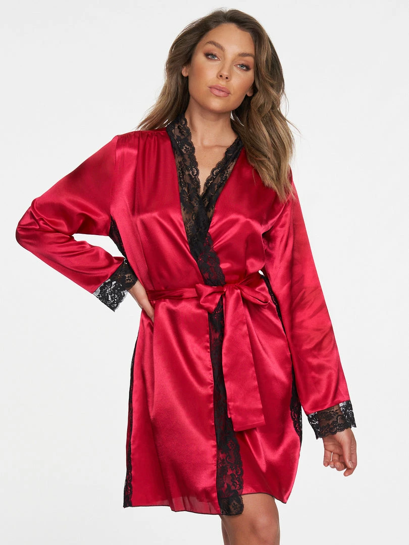 Fredericks Of Hollywood Aspen Mae Satin And Lace Robe 1 Fredericks Of Hollywood Aspen Mae Satin And Lace Robe