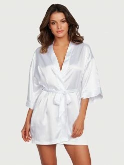 Fredericks Of Hollywood Izzy Lee All Over Satin Robe Lingerie