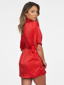 Fredericks Of Hollywood Lingerie Izzy Lee All Over Satin Robe