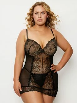 Fredericks Of Hollywood Lingerie Hannah Belle Lace And Satin Chemise