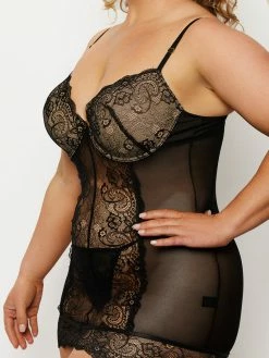 Fredericks Of Hollywood Lingerie Hannah Belle Lace And Satin Chemise