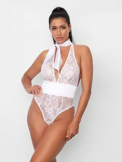 Fredericks Of Hollywood Elodie Satin Bow - Tie Teddy