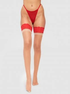 Fredericks Of Hollywood Two-Tone Lace Sheer Stay Up Stockings