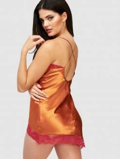 Fredericks Of Hollywood Aspen Mae Satin And Lace Chemise