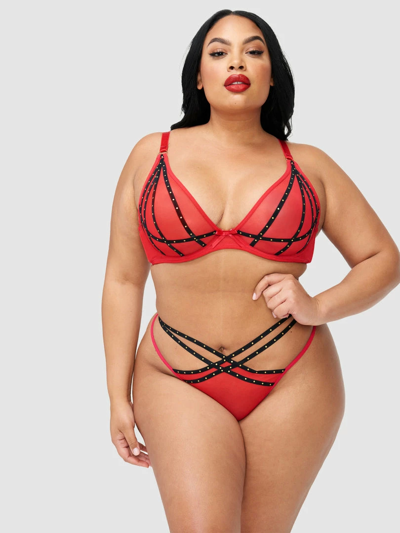 Fredericks Of Hollywood Rozlyn Mesh And Stud Micro Thong 3 Fredericks Of Hollywood Rozlyn Mesh And Stud Micro Thong