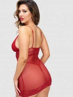 FREDERICKS OF HOLLYWOOD Carol Lace And Mesh Chemise Lingerie