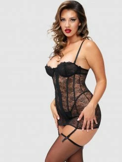 FREDERICKS OF HOLLYWOOD Carmen All Over Lace Underwire Chemise Lingerie 6 FREDERICKS OF HOLLYWOOD Carmen All Over Lace Underwire Chemise Lingerie